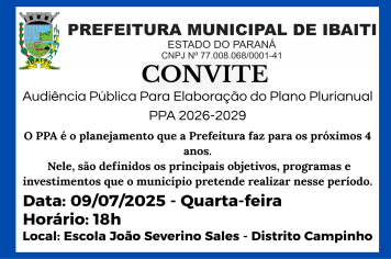 CONVITE AUDIÊNCIA PUBLICA