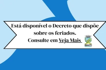 DECRETO DOS FERIADOS MUNICIPAIS E NACIONAIS 
