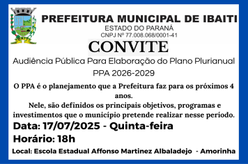 CONVITE AUDIÊNCIA PUBLICA 