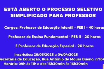 INSCRIÇÕES ABERTAS
